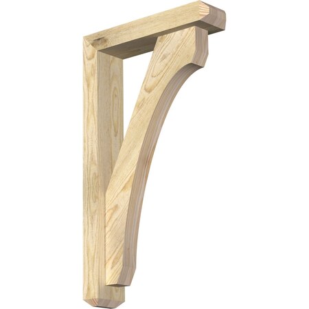 Ekena Millwork Legacy Craftsman Rough Sawn Bracket w/ Offset Brace, Douglas Fir, 4"W x 16"D x 28"H BKT0402X16X28LEC04RDF